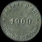 Jeton de n�cessit� de 50 centimes �mis en 1937 par Jeanne d'Arc - Soci�t� Coop�rative de Macornay - 1900 - Macornay (39570 - Jura) - avers