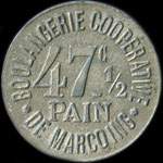 Jeton de 47 1/2 centimes Pain �mis par la Boulangerie Coop�rative de Marcoing (59159 - Nord) - avers