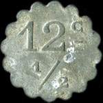 Jeton de 12 1/2 centimes émis par le Café Jayols à Marols (42560 - Loire) - revers