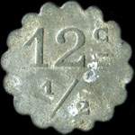 Jeton de 12 &frac12; centimes �mis par le Caf� Jayols � Marols (42560 - Loire) - revers
