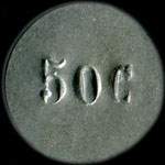 Jeton de 50 centimes �mis par le Bar H�tel de Dieppe - Maromme (76150 - Seine-Maritime) - revers