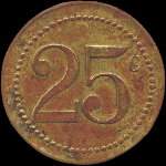 Jeton de 25 centimes �mis par le Caf� du Boulevard - J.Nicouleau � Marseillan (34340 - H�rault) - revers