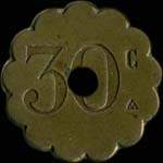 Jeton de 30 centimes émis par le Casino Eldorado à Marseille (13000 - Bouches-du-Rhône) - revers