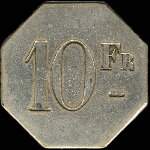 Jeton de 10 francs émis par le Cercle des Phocéens à Marseille (13000 - Bouches-du-Rhône) - revers