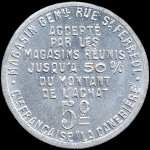 Jeton de 5 centimes (type 1: revers à petit point) émis par la Compagnie Française La Canebière à Marseille (13000 - Bouches-du-Rhône) - avers