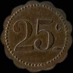 jeton de nécessité de 25 centimes émis par la Dégustation parisienne à Marseille (13000 - Bouches-du-Rhône) - revers