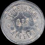 Jeton de 5 francs émis par la Dégustation des Allées à Marseille (13000 - Bouches-du-Rhône) - avers