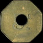 Jeton de 5 centimes �mis par le Grand Caf� de Noailles � Marseille (13000 - Bouches-du-Rh�ne) - revers