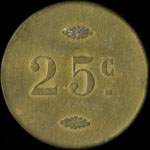 Jeton de 25 centimes émis par la Grande Brasserie de la Paix à Marseille (13000 - Bouches-du-Rhône) - revers