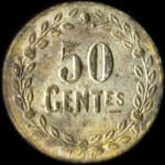 Jeton de 50 centimes avec O � l'avers �mis par Littoral Deuxi�me Lot � Marseille (13000 - Bouches-du-Rh�ne) - revers