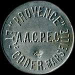 Jeton de 2 francs émis par les Etablissements Coder - Provence - A.A.C.P.E.C à Marseille (13000 - Bouches-du-Rhône) - avers