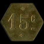 Jeton de 15 centimes type 2 émis par Sans Pareil Bar à Marseille (13000 - Bouches-du-Rhône) - revers