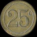 Jeton de 25 centimes �mis par la Soci�t� Coop�rative la Butineuse � Marseille (13000 - Bouches-du-Rh�ne) - revers