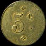 Jeton de 5 centimes émis par la Société Coopérative des C.A.C. à Marseille (13000 - Bouches-du-Rhône) - revers