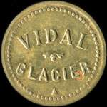 jeton de nécessité de 25 centimes émis par Vidal - Glacier à Marseille (13000 - Bouches-du-Rhône) - avers