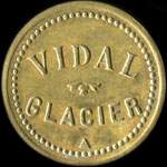 jeton de nécessité de 50 centimes émis par Vidal - Glacier à Marseille (13000 - Bouches-du-Rhône) - avers