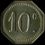 Jeton de 10 centimes �mis par Secours Mutuels - Verreries de Masni�res (59241 - Nord) - revers