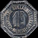 Jeton de 1 franc émis par la Chapellerie Guillaume Legrand à Maubeuge (59600 - Nord) - revers