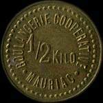 Jeton de 1/2 kilo �mis par la Boulangerie Coop�rative � Mauriac (15200 - Cantal) - avers
