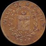 Jeton de 10 centimes 1917 type en cuivre �mis par Alquier Fr�res - Ville de Mazamet (81200 - Tarn) - avers
