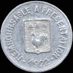 Jeton de 10 centimes 1922 �mis par les Etablissements Alquier Fr�res � Mazamet (81200 - Tarn) - avers