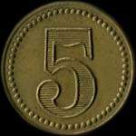 Jeton de 5 centimes �mis par la Brasserie du Semeur � Meaux (77100 - Seine-et-Marne) - revers