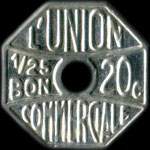 Jeton de 20 centimes �mis par l'Union Commerciale � Meaux (77100 - Seine-et-Marne) - avers