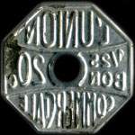 Jeton de 20 centimes �mis par l'Union Commerciale � Meaux (77100 - Seine-et-Marne) - revers