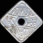 Jeton de 2 francs �mis par l'Union Commerciale � Meaux (77100 - Seine-et-Marne) - revers