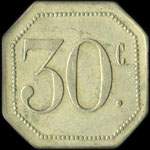 Jeton de 30 centimes �mis par le Caf� de la Poste - Melun (77000 - Seine-et-Marne) - revers
