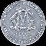 Jeton de 10 centimes émis par les Dragages et Travaux Publics Georges Malgrain à Melun (77000 - Seine-et-Marne) - avers