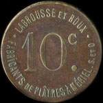 Jeton de 10 centimes �mis par Labrousse et Roux � M�riel (95630 - Val-d'Oise) - revers