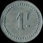 Jeton de 1 franc type 1 de la Cantine Besson du 146e R�giment d'Infanterie - revers