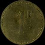 Jeton de 1 franc �mis par la Cantine Marillier � Metz (57000 - Moselle) - revers