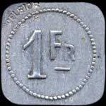 Jeton de 1 franc en aluminium carr� coins arrondis �mis par l'Excelsior � Metz (57000 - Moselle) - avers