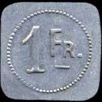Jeton de 1 franc en aluminium carr� coins arrondis �mis par l'Excelsior � Metz (57000 - Moselle) - revers