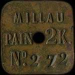 Jeton de 2 kg de pain �mis par la Boulangerie Syndicale - Tanneurs et Corroyeurs � Millau (12100 - Aveyron) - revers