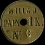 Jeton de 1 kg de pain �mis par la Boulangerie Syndicale - Tanneurs et Corroyeurs � Millau (12100 - Aveyron) - revers