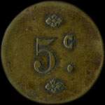 Jeton de n�cessit� de 5 centimes de l'Union des Commer�ants de Montagnac (34530 - H�rault) - revers