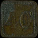 Jeton de n�cessit� de 40 centimes de l'Union des Commer�ants de Montagnac (34530 - H�rault) - revers