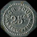 Jeton de 25 centimes �mis par le Caf� Guillot - Bd Lach�ze � Montbrison (42600 - Loire) - revers