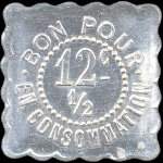 Jeton de 12 1/2 centimes �mis par le Caf� du si�cle - Chauve � Montbrison (42600 - Loire) - revers