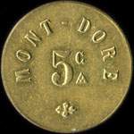 Jeton de 5 centimes émis par le Casino à Mont-Dore (63240 - Puy-de-Dôme) - avers