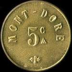 Jeton de 5 centimes �mis par le Casino � Mont-Dore (63240 - Puy-de-D�me) - revers