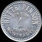 Jeton de 1 franc �mis par Butte Pinson, Moulin de la Galette � Montmagny (95360 - Val d'Oise) - revers