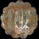 Jeton de 10 centimes �mis par Fran�ois Rati� (�picerie, mercerie) � Montolieu (11170 - Aude) - revers