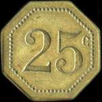 Jeton de 25 centimes �mis par Fran�ois Rati� (�picerie, mercerie) � Montolieu (11170 - Aude) - revers
