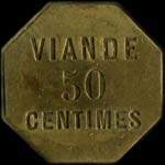 Jeton de 50 centimes de viande �mis par St-Pierre du Haut Montreuil � Montreuil (93100 - Seine-Saint-Denis) - revers