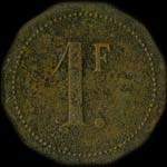 Jeton de 1 franc �mis par la Solidarit� Pr�voyante de Montreuil (93100 - Seine-Saint-Denis) - revers