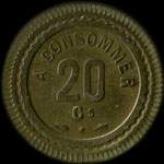 Jeton de 20 centimes �mis par Lory - 37, Route d'Orl�ans � Montrouge (92120 - Hauts-de-Seine) - revers